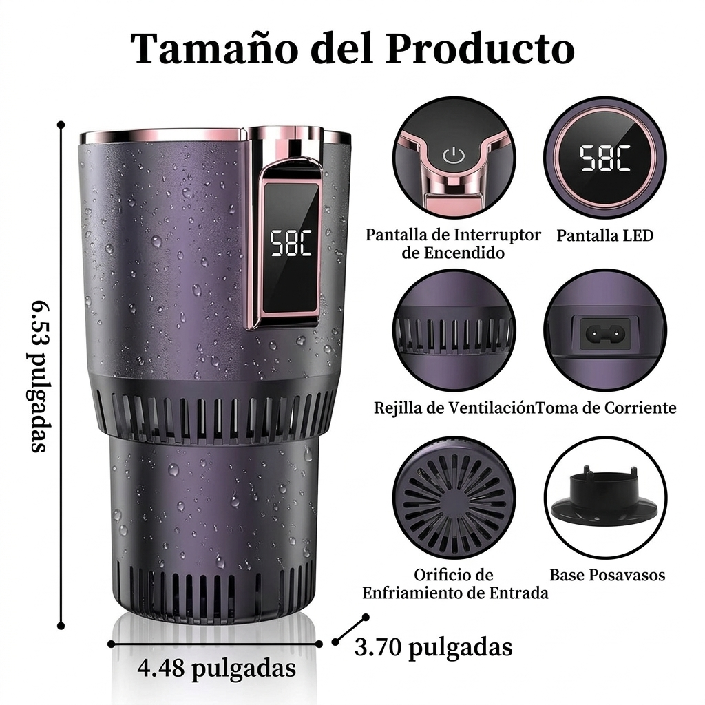 Portavasos Inteligente con Refrigeración Rápida